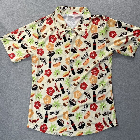 San Francisco Giants Hawaiian Foodie Shirt Size Medium 2023 SGA Aloha Coca Cola - Picture 1 of 7